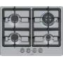 Iebūvējamā gāzes plīts virsma Bosch Serie 4 PGH6B5K90, 4 zonu nerūsējošais tērauds, 60 cm, rotācijas vadības ierīces, wok deglis