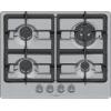 Iebūvējamā gāzes plīts virsma Bosch Serie 4 PGH6B5K90, 4 zonu nerūsējošais tērauds, 60 cm, rotācijas vadības ierīces, wok deglis