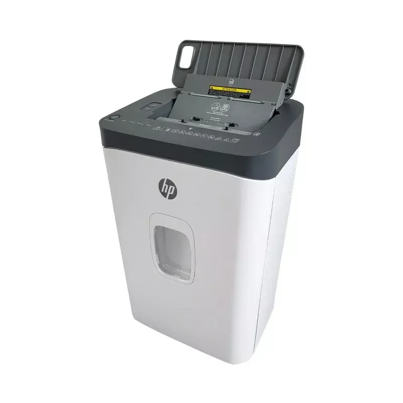 Papīra smalcinātājs HP ONESHRED Auto 200CC — automātiskā padeve 200 lapu ietilpība, mikro griezums P-4, 28 L tvertne, balts-pelēks