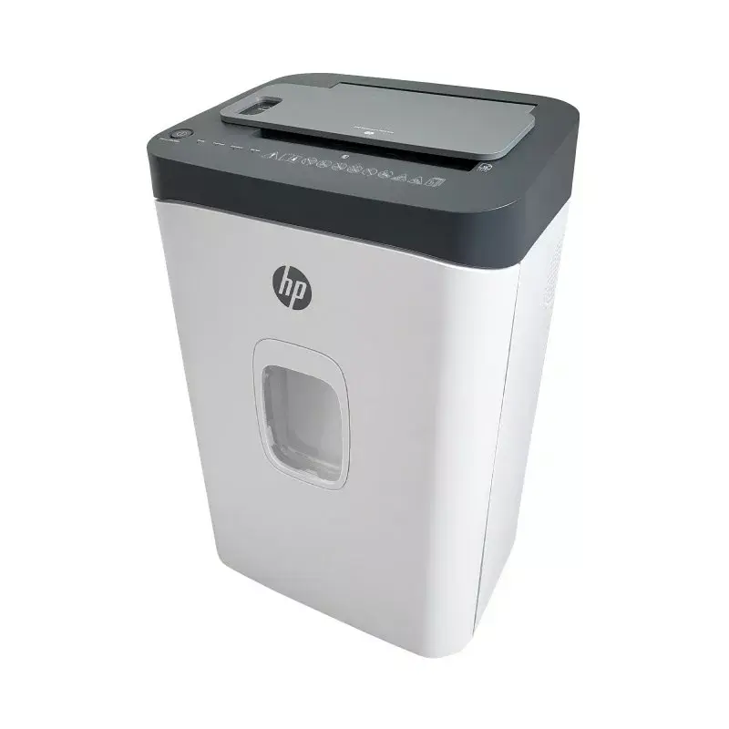 Papīra smalcinātājs HP ONESHRED Auto 200CC — automātiskā padeve 200 lapu ietilpība, mikro griezums P-4, 28 L tvertne, balts-pelēks