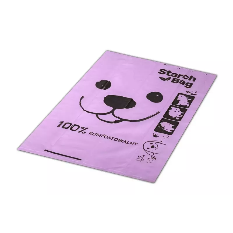 Kompostējami kaku maisiņi Starch Bag STARCHBAG BIO ceriņi, augu šķiedras, 8 × 15 gab.