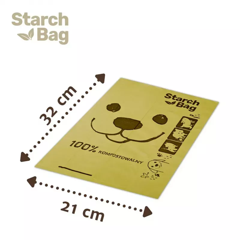 Kompostējami kaku maisiņi Starch Bag STARCHBAG BIO ceriņi, augu šķiedras, 8 × 15 gab.