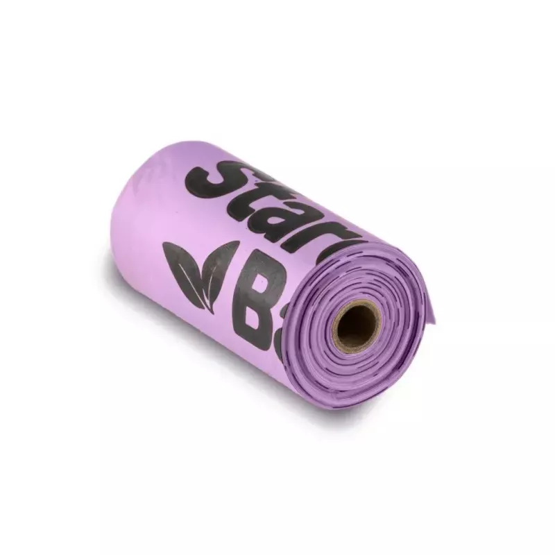 Kompostējami kaku maisiņi Starch Bag STARCHBAG BIO ceriņi, augu šķiedras, 8 × 15 gab.
