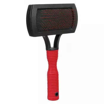 Birste Trixie 2301 gumijas kopšanas birste kaķiem un suņiem, ergonomisks neslīdošs rokturis, sarkana/melna