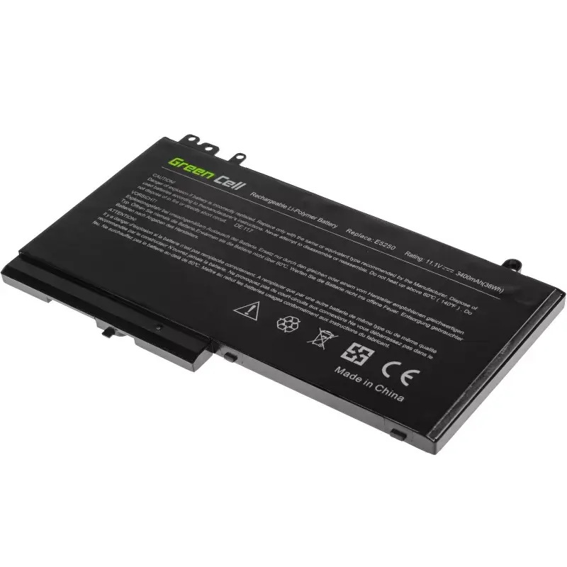 Baterija zaļa Cell DE117 DELL Latitude 11 3150/3160, 12/ E5250/E5270 — LiPo 11.1V 3400mAh, 4 elementi, melna