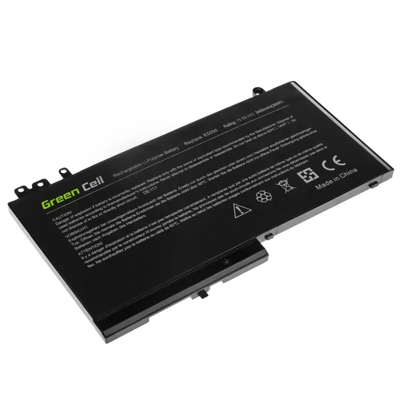 Baterija zaļa Cell DE117 DELL Latitude 11 3150/3160, 12/ E5250/E5270 — LiPo 11.1V 3400mAh, 4 elementi, melna