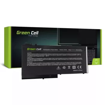 Baterija zaļa Cell DE117 DELL Latitude 11 3150/3160, 12/ E5250/E5270 — LiPo 11.1V 3400mAh, 4 elementi, melna
