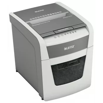 Papīra smalcinātājs LEITZ IQ Autofeed Small Office50 P4 — mikro griezums 4x28 mm, 50 lokšņu automātiskā padeve, 22 cm ieplūde, 20 L tvertne