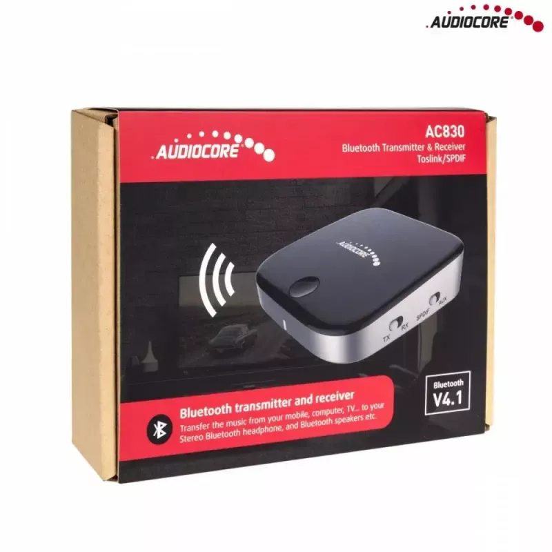 Audiocore AC830 (Baseus Qiyin) Bluetooth 5.0 AUX uztvērējs, melns