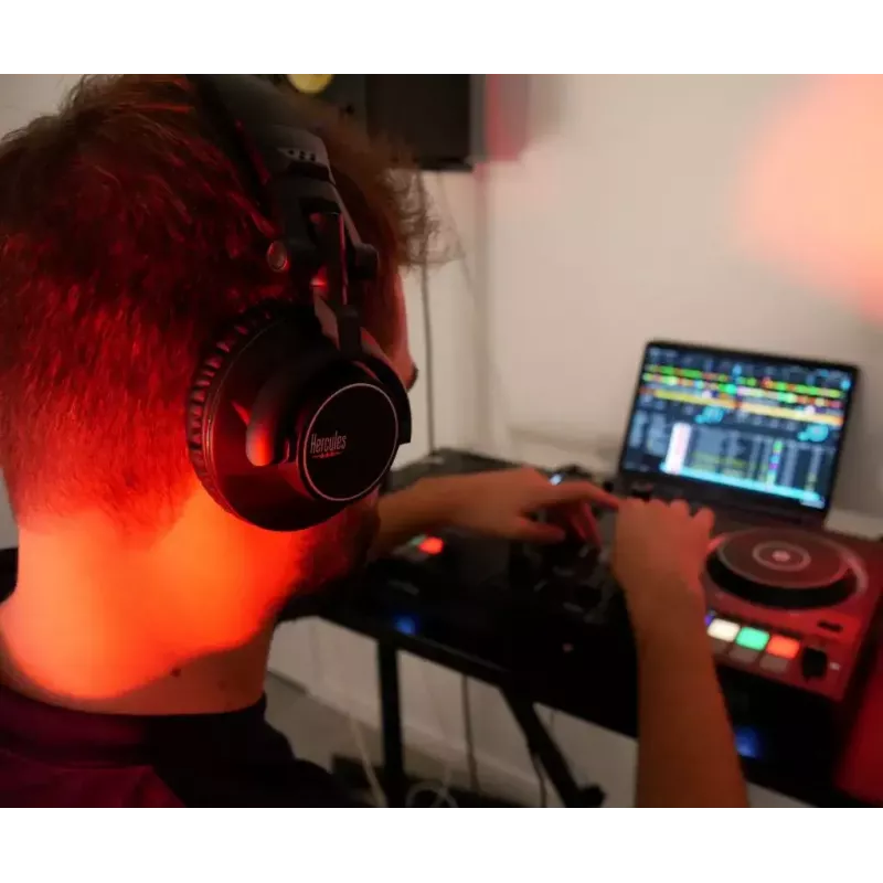 Hercules HDP DJ60 austiņas, vadu, galvas stīpa, mūzika, melna