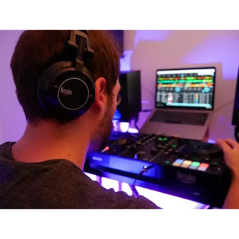Hercules HDP DJ60 austiņas, vadu, galvas stīpa, mūzika, melna