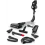Stick vacuum Bosch BCS711PET — bezvada 18V, 40 min darbības laiks, 0,3 L bezmaisa, cietām grīdām un paklājiem, sarkans/melns