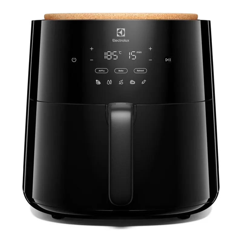 Karstā gaisa fritieris Electrolux EAF7B – 6,8 L, 1800 W, skārienjutīga vadība, 8 programmas, maks. 200°C, melns