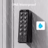 Smart door lock SwitchBot Keypad Touch — piekļuve ar kodu un pirkstu nospiedumu, melna, CR123A baterijas, bezvadu, 38×36×112 mm