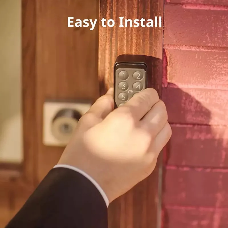 Smart door lock SwitchBot Keypad Touch — piekļuve ar kodu un pirkstu nospiedumu, melna, CR123A baterijas, bezvadu, 38×36×112 mm