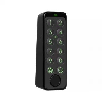 Smart door lock SwitchBot Keypad Touch — piekļuve ar kodu un pirkstu nospiedumu, melna, CR123A baterijas, bezvadu, 38×36×112 mm