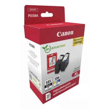 Canon PG-585XL/CL-586 PVP tintes kasetne 2 gab. Oriģināla Augstas (XL) ietilpības Melna, Ciāna, Fuksīna, Dzeltena