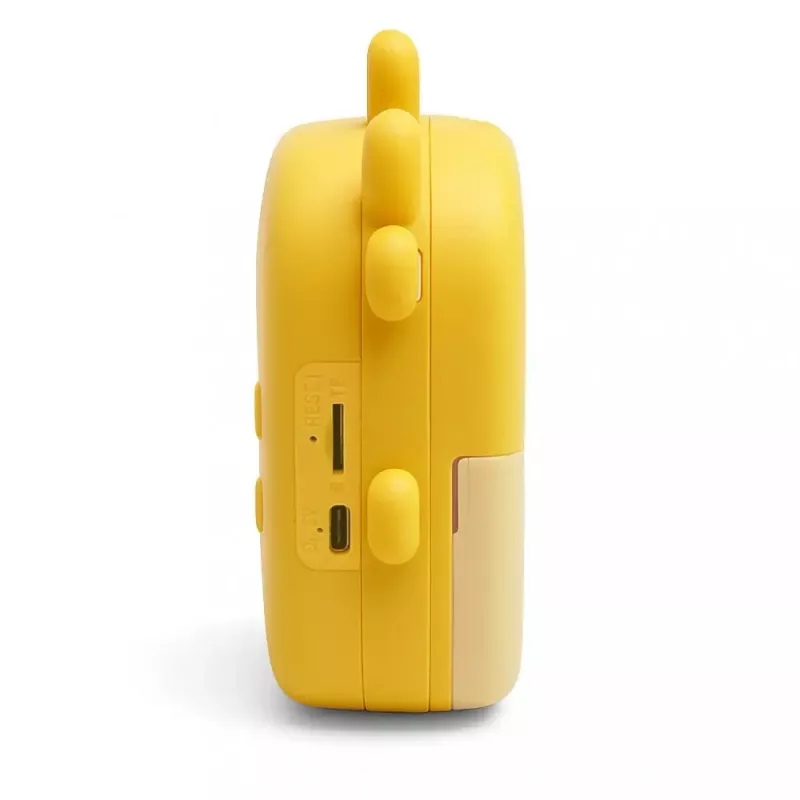Bērnu digitālā kamera MEDIA-TECH SNAPI MT4108 — 8 MP interpolēta, 1280x720 LCD, 1000 mAh, USB-C, microSD slots, dzeltena