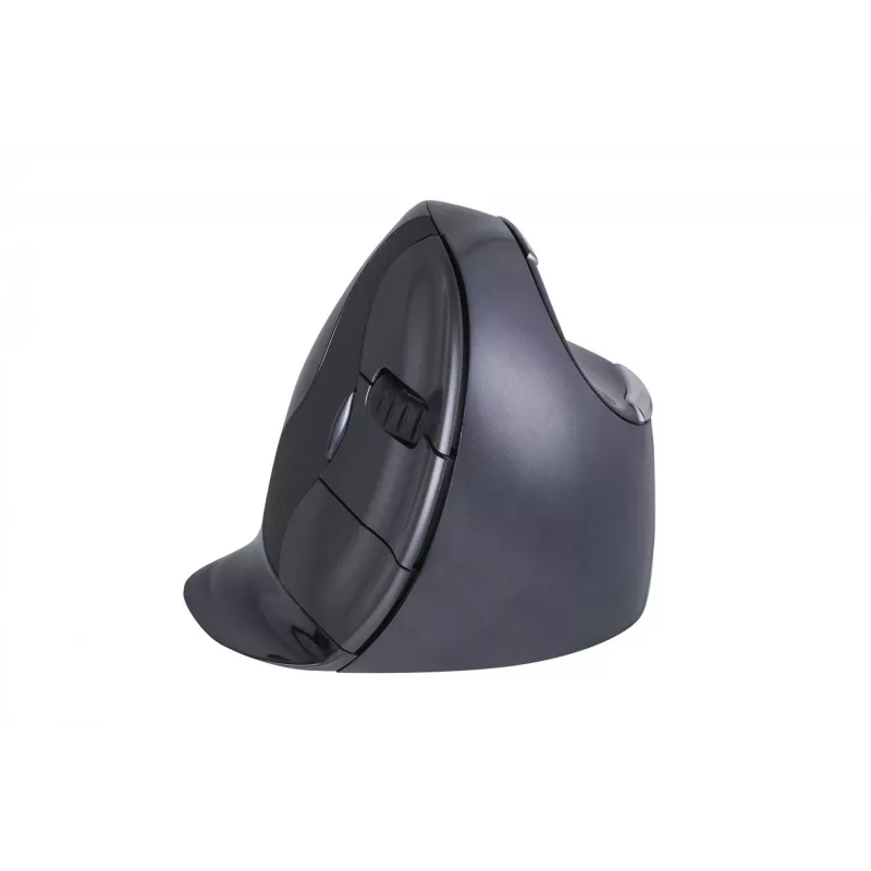 BakkerElkhuizen Evoluent D Small Wireless, labā roka, vertikāls dizains, lāzers, RF bezvadu, 3200 DPI, melns
