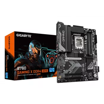 GIGABYTE B760 GAMING X DDR4 GEN5 mātesplate - atbalsta 14. paaudzes Intel Core CPU, 8+1+1 fāžu VRM, līdz 5333MHz DDR4 (OC), 3xPCIe 4.0 M.2, 2.5GbE LAN, USB 3.2 Gen 2