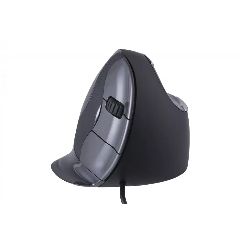 BakkerElkhuizen Evoluent D Medium, labā roka, vertikāls dizains, lāzers, USB Type-A, 3200 DPI, melns