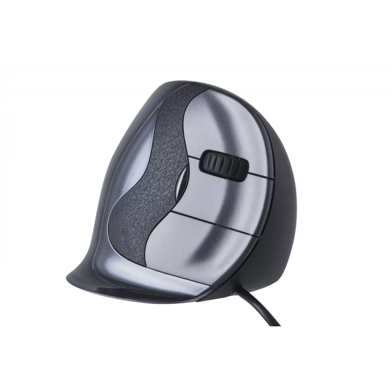 BakkerElkhuizen Evoluent D Medium, labā roka, vertikāls dizains, lāzers, USB Type-A, 3200 DPI, melns