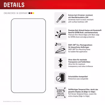 Displex pilna pārklājuma ekrāna aizsargs (10H) Samsung Galaxy S24+/S25+, EASY-ON® Eco montāžas rāmis, pilns pārklājums