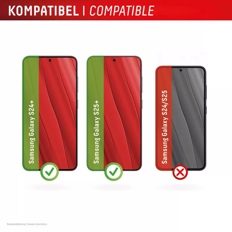 Displex pilna pārklājuma ekrāna aizsargs (10H) Samsung Galaxy S24+/S25+, EASY-ON® Eco montāžas rāmis, pilns pārklājums