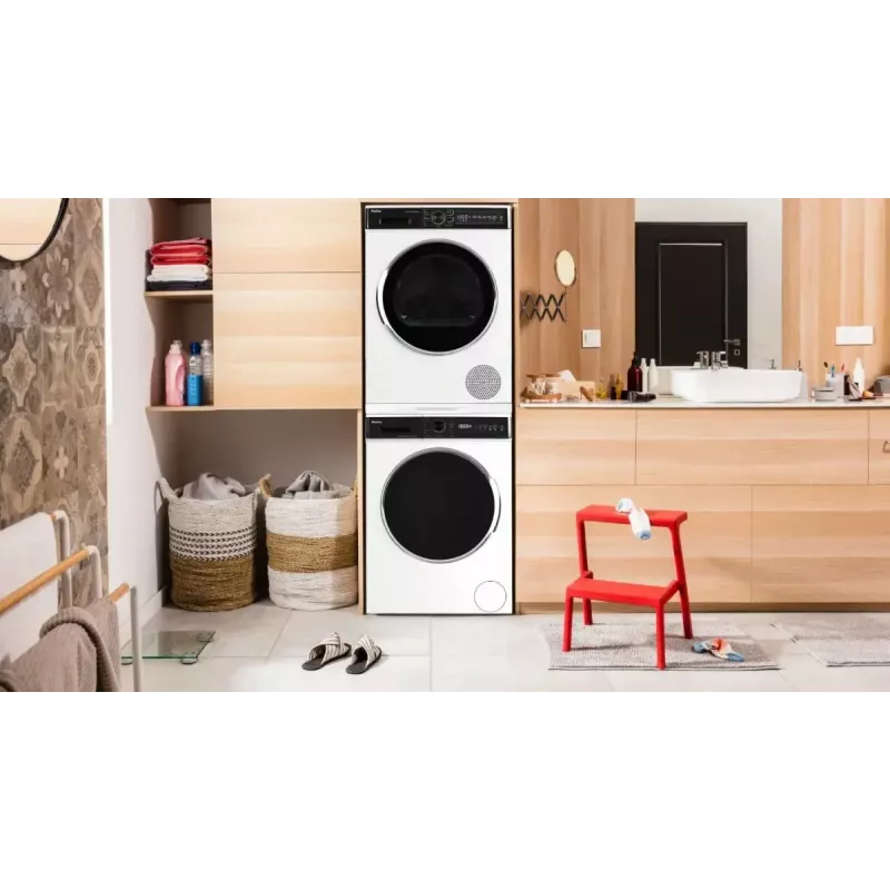 Veļas žāvētājs AMICA AD3S72LHB(E) 7 kg, brīvi stāvošs, priekšējā ielāde, LED displejs, elektroniska vadība, balts
