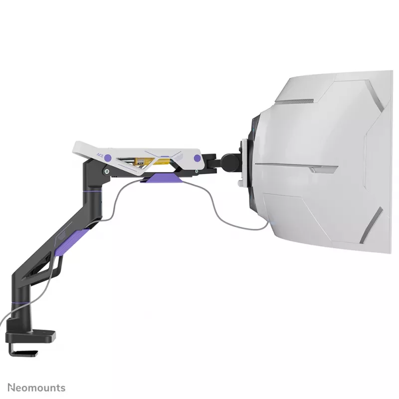 Neomounts DS70-256BL1 spēļu monitora statīvs 24–57 collu ekrāniem, gāzes atspere, Topfix, 30 kg kravnesība, VESA 75–200 mm