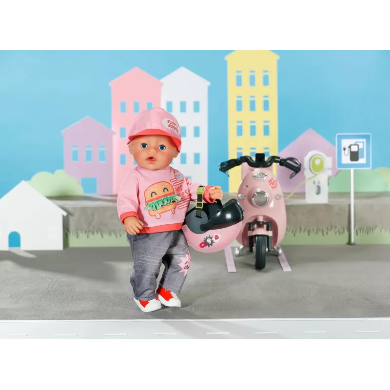 Leļļu ķivere ZAPF BABY born E-Scooter Helmet 43 cm — tekstils/plastmasa, daudzkrāsaina, vecums 3–12