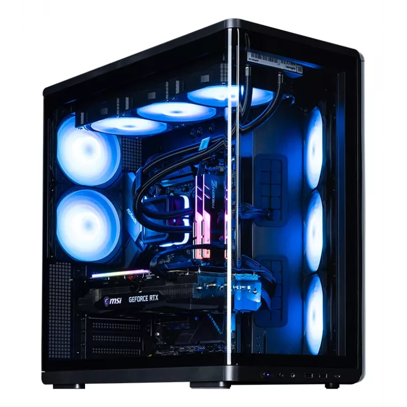 ZALMAN P60 Melns PC Midi Tower korpuss — ATX/Mini-ITX, rūdīts stikls, 3×120 mm sānu + 2×120 mm aizmugures ventilatori, 290×475×478 mm