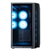 ZALMAN P60 Melns PC Midi Tower korpuss — ATX/Mini-ITX, rūdīts stikls, 3×120 mm sānu + 2×120 mm aizmugures ventilatori, 290×475×478 mm