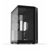 ZALMAN P60 Melns PC Midi Tower korpuss — ATX/Mini-ITX, rūdīts stikls, 3×120 mm sānu + 2×120 mm aizmugures ventilatori, 290×475×478 mm