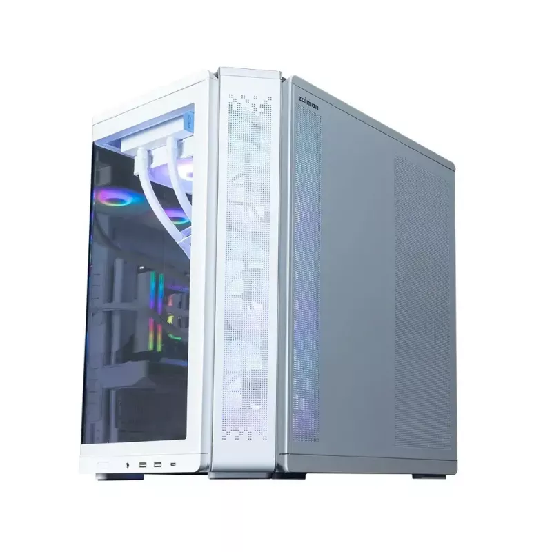 PC korpuss ZALMAN P60 Mid-Tower ar 5x ARGB ventilatoriem, balts