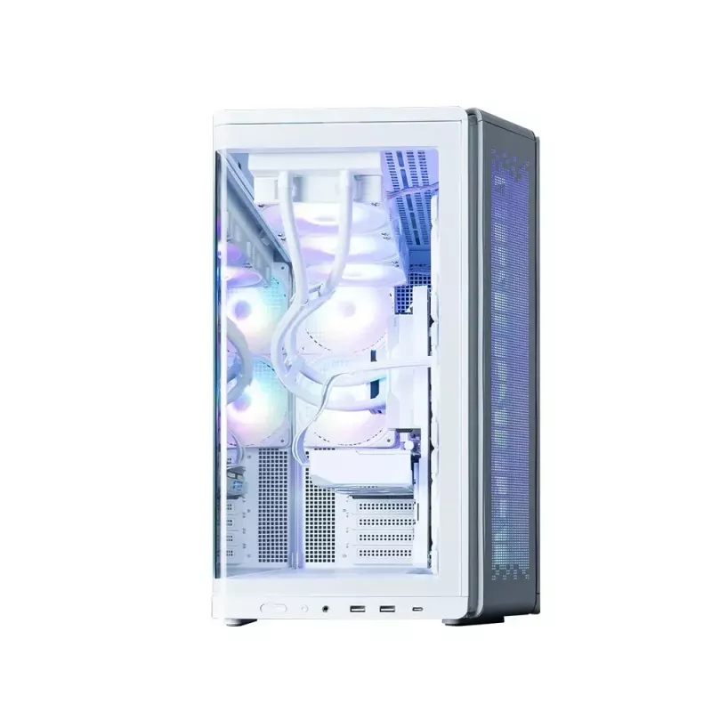 PC korpuss ZALMAN P60 Mid-Tower ar 5x ARGB ventilatoriem, balts