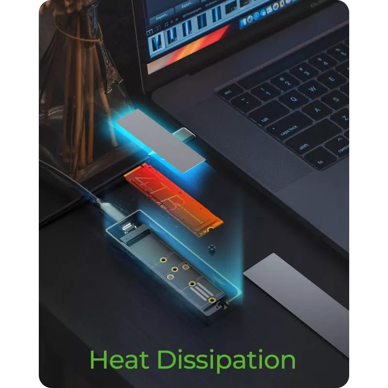 ICY BOX M.2 SATA/NVMe SSD korpuss ar USB 3.2 Gen 2 Type-C un RGB apgaismojumu
