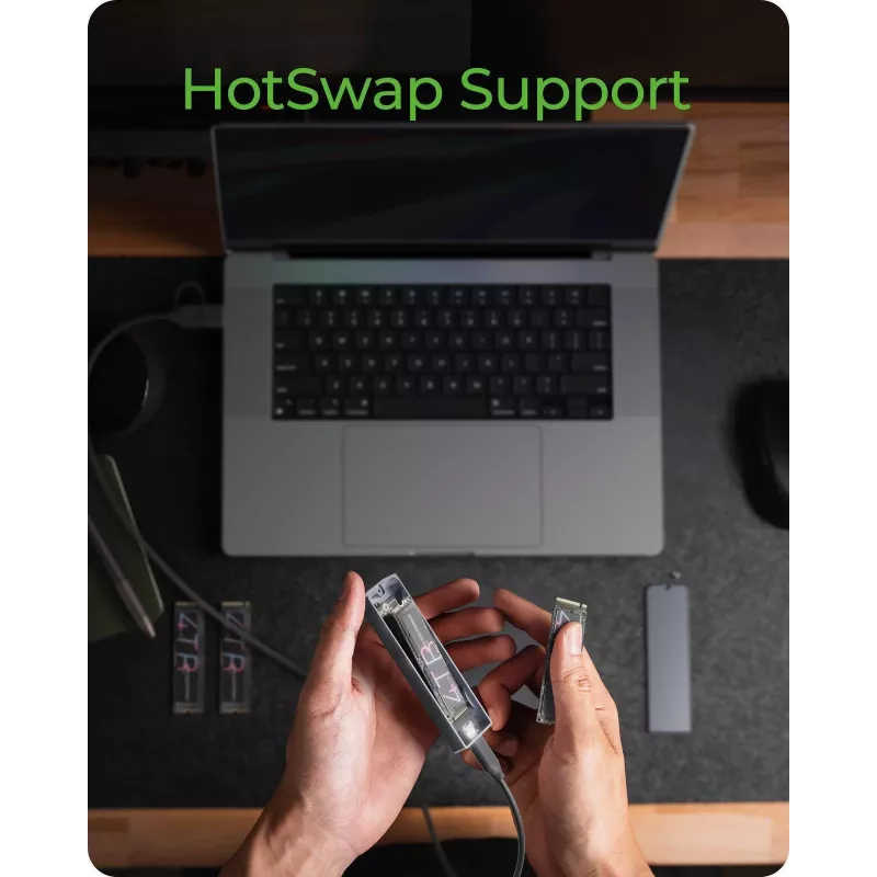 ICY BOX M.2 SATA/NVMe SSD korpuss ar USB 3.2 Gen 2 Type-C un RGB apgaismojumu