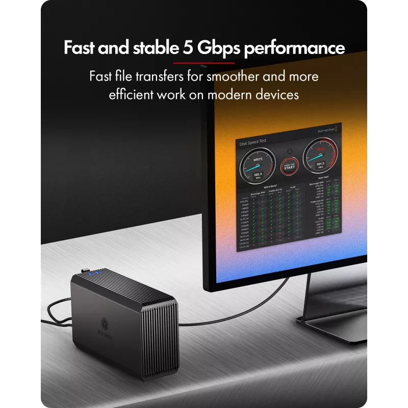 ICY BOX IB-RD3720-CU3 HDD/SSD korpuss Melns 2,5/3,5 collu