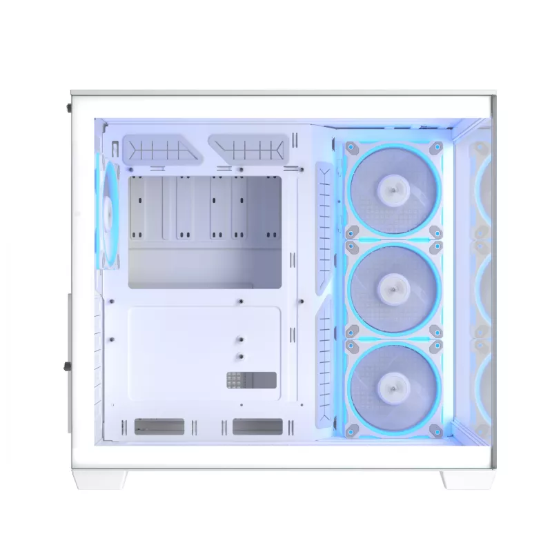 PC korpuss ASUS A32 PLUS/WT/TG/ARGB Mid Tower, balts, ATX, rūdīts stikls, ARGB, USB-C, atbalsta līdz 420 mm GPU