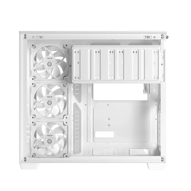 PC korpuss ASUS A32 PLUS/WT/TG/ARGB Mid Tower, balts, ATX, rūdīts stikls, ARGB, USB-C, atbalsta līdz 420 mm GPU