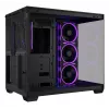 Datora korpuss ASUS A32 PLUS ATX, melns — rūdītais stikls, RGB ventilatori, USB-C, atbalsta ATX/Micro-ATX/Mini-ITX