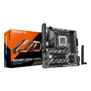 GIGABYTE B840M DS3H WIFI6 mātesplate, AMD B840, AM5 ligzda, Micro ATX, DDR5