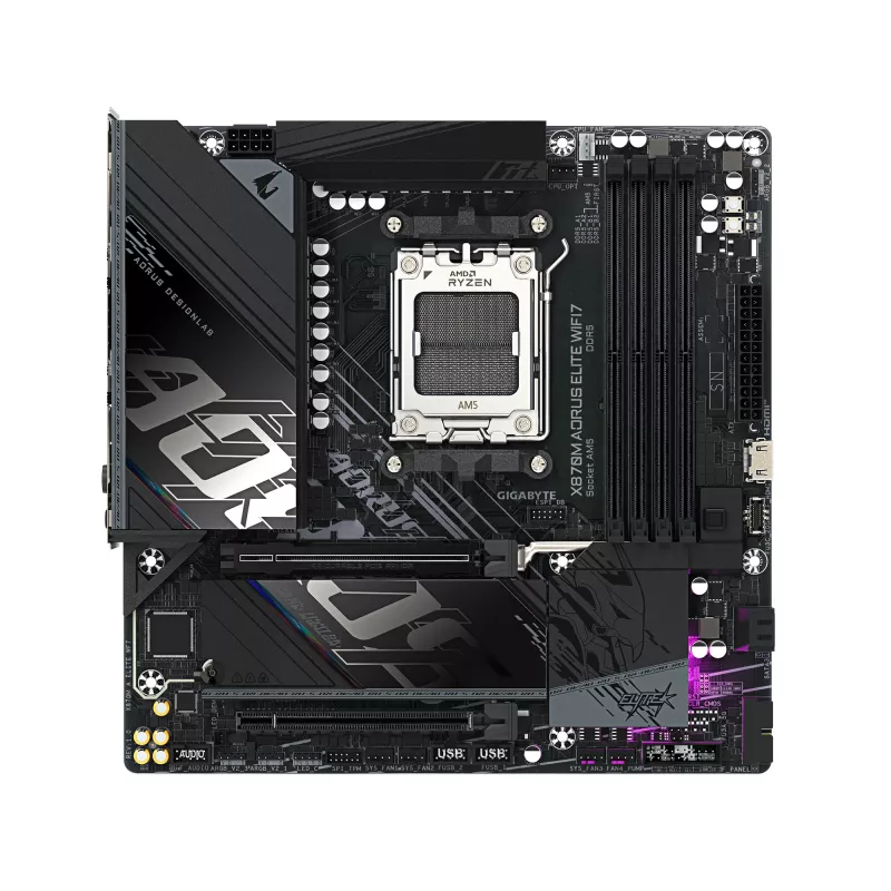Mātesplate GIGABYTE X870M AORUS ELITE WIFI7, AMD X870, Socket AM5, ATX