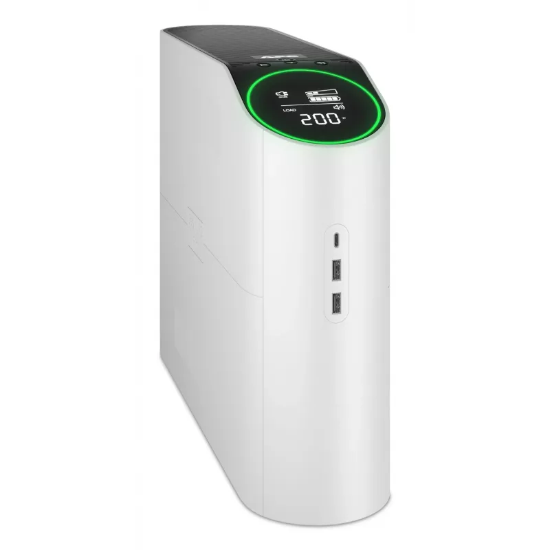 APC Back-UPS Pro, 2200VA/1320W, Tower, 230V, 4x Schuko and 2x IEC C13 outlets, RGB Lights, Pure Sine Wave, Arctic (balta)