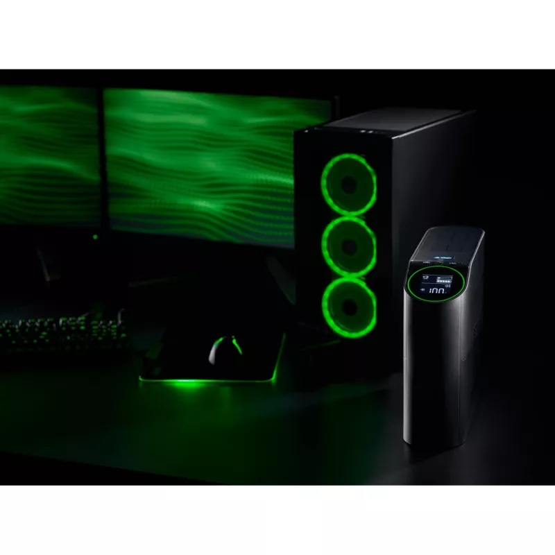 APC Back-UPS Pro, 2200VA/1320W, Tower, 230V, 4x Schuko and 2x IEC C13 outlets, RGB Lights, Pure Sine Wave, Arctic (balta)