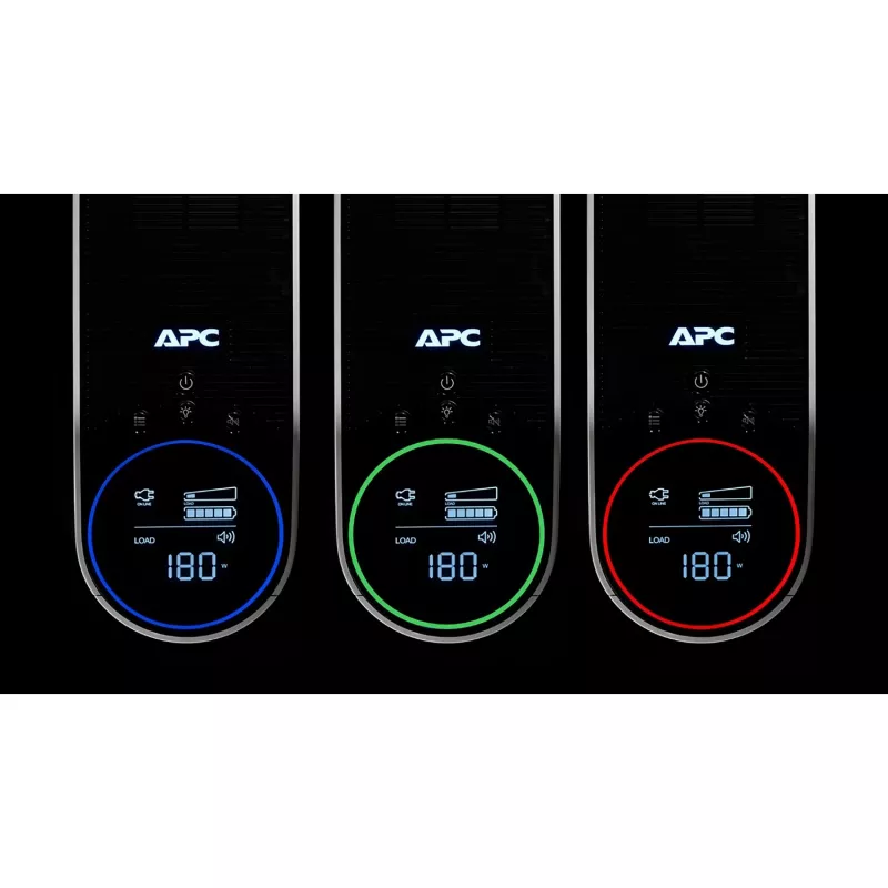 APC Back-UPS Pro, 2200VA/1320W, Tower, 230V, 4x Schuko and 2x IEC C13 outlets, RGB Lights, Pure Sine Wave, Arctic (balta)