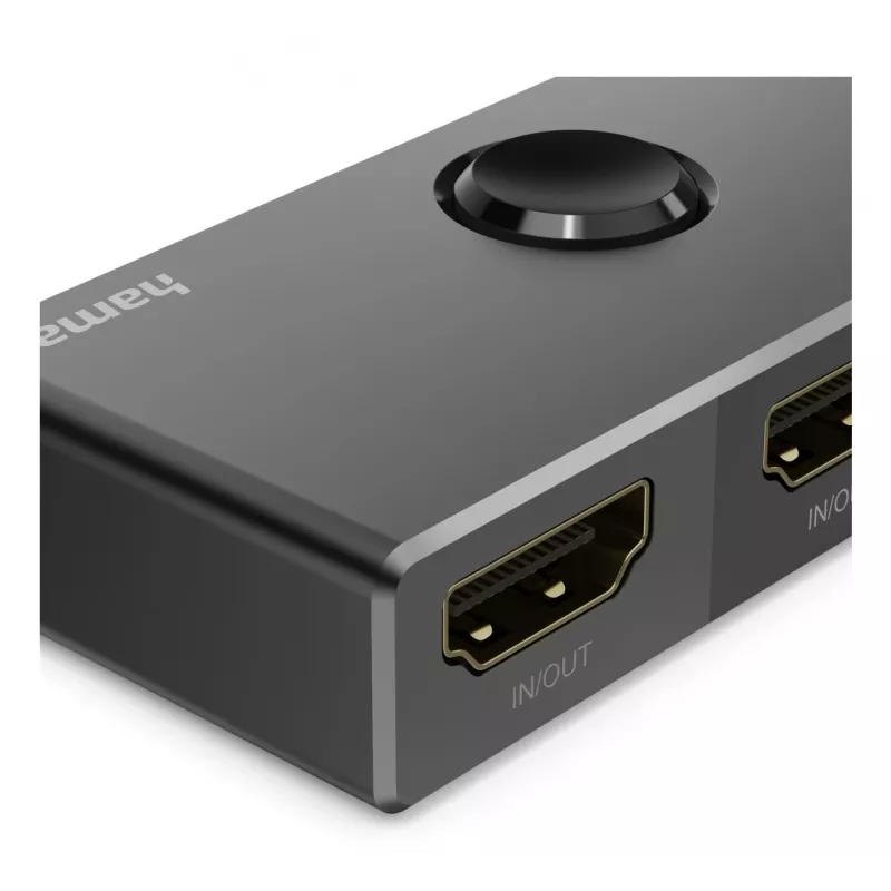 HAMA 8K HDMI divvirzienu slēdzis — 1 ieeja uz 2 izejām / 2 ieejas uz 1 izeju, modelis 00205324