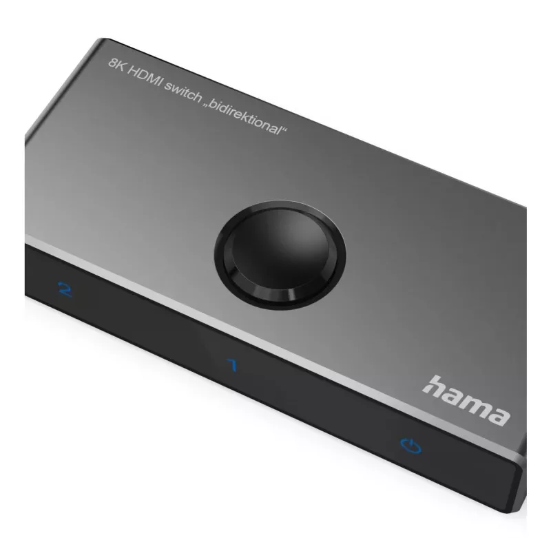 HAMA 8K HDMI divvirzienu slēdzis — 1 ieeja uz 2 izejām / 2 ieejas uz 1 izeju, modelis 00205324