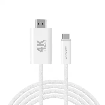 HDMI kabelis 4smarts 540955 2m USB C HDMI Type A balts